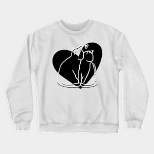 Black and white cats in love Crewneck Sweatshirt